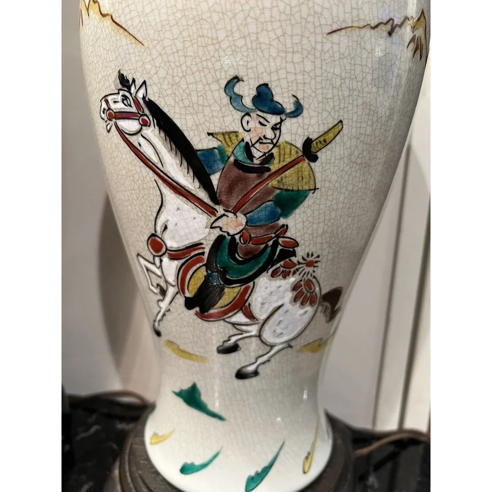 2 Vintage Large Frederick Cooper Samurai Table Lamps 3 Way 33.5